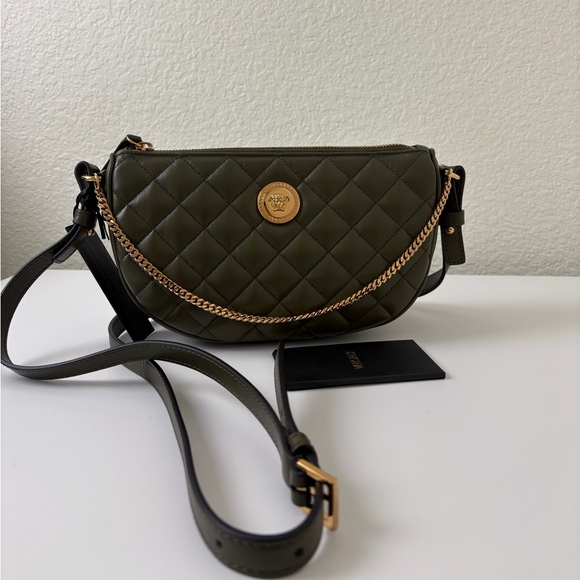 Versace Handbags - Versace Medusa Quilted Olive Green Crossbody Bag